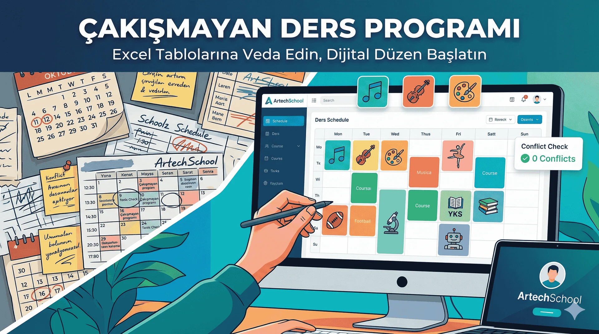 Sanat Akademileri ve Kurslar İçin Çakışmayan Ders Programı Nasıl Hazırlanır?