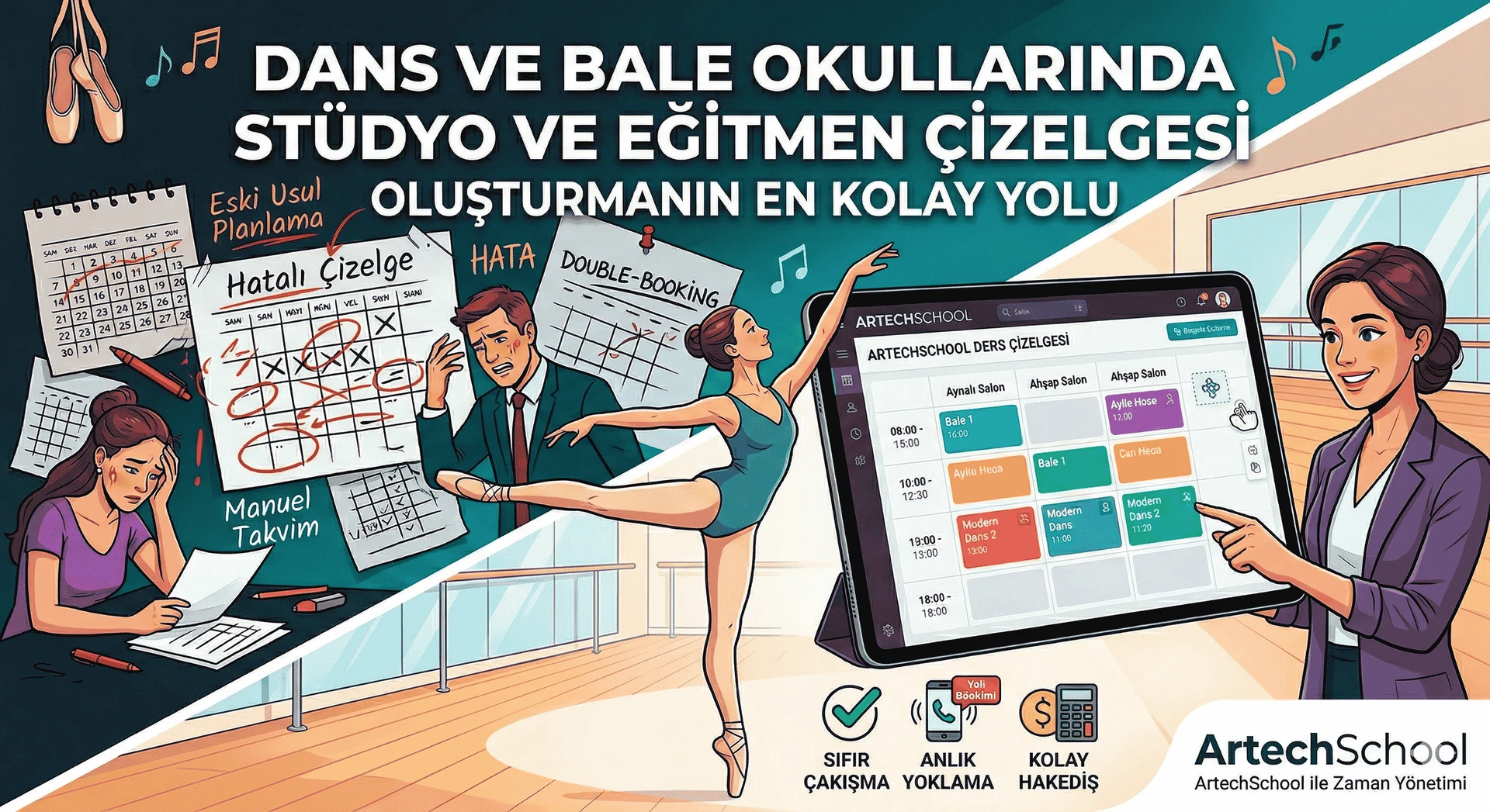 Dans ve Bale Okullarında Stüdyo ve Eğitmen Çizelgesi Oluşturmanın En Kolay Yolu
