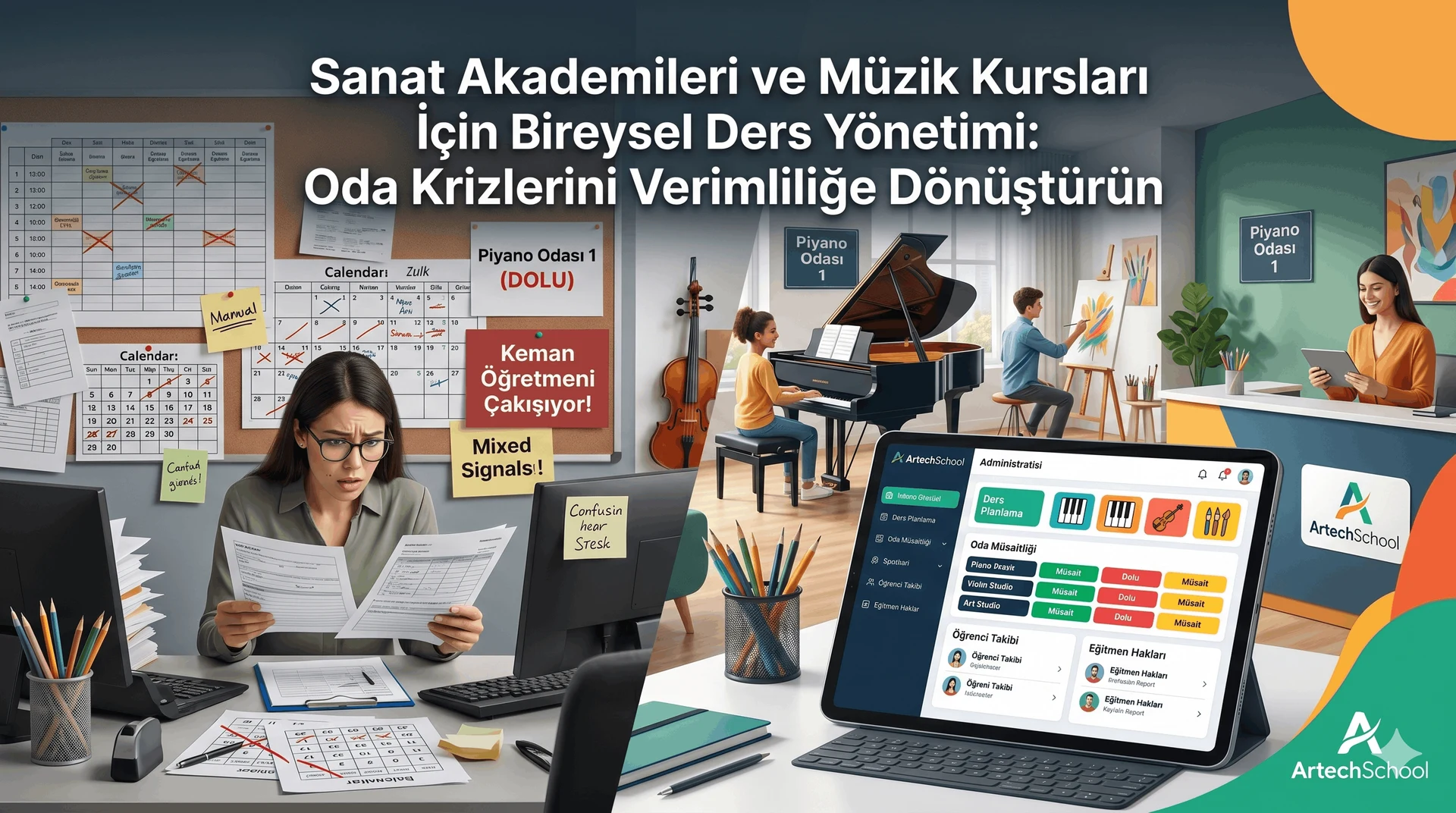 Sanat Akademileri ve Müzik Kursları İçin Bireysel Ders Yönetimi: Oda Krizlerini Verimliliğe Dönüştürün